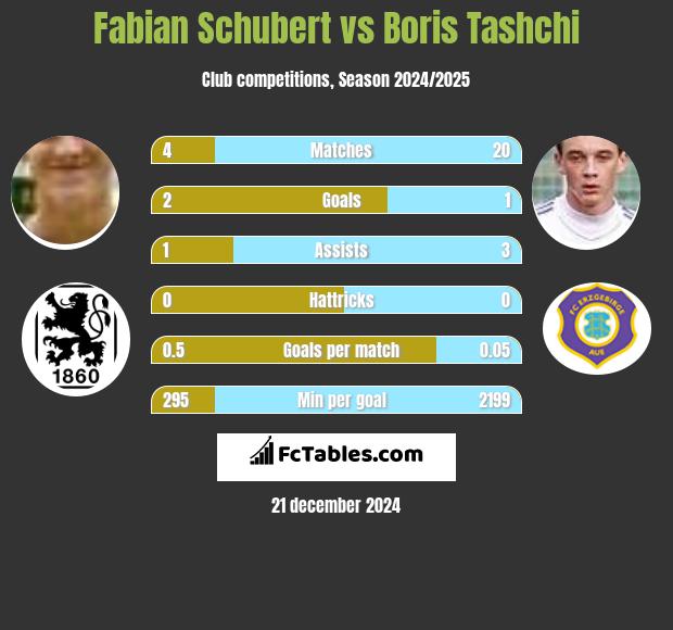 Fabian Schubert vs Boris Tashchi h2h player stats