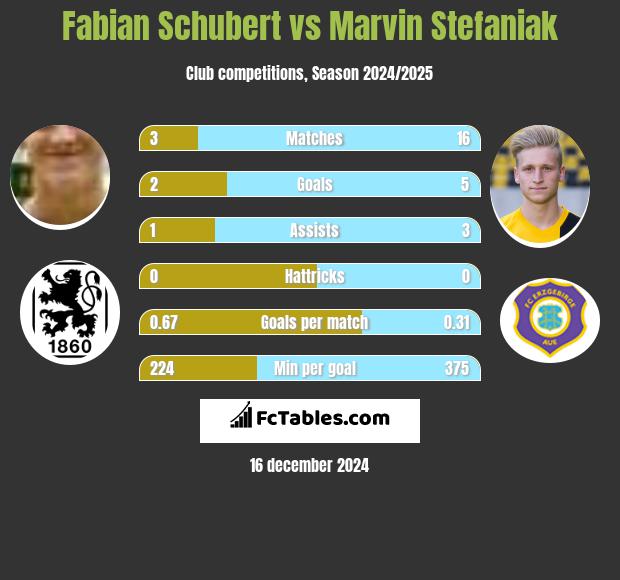 Fabian Schubert vs Marvin Stefaniak h2h player stats