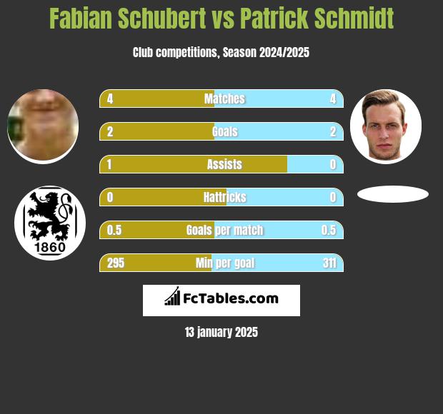 Fabian Schubert vs Patrick Schmidt h2h player stats