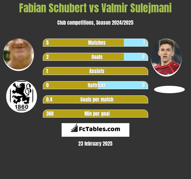 Fabian Schubert vs Valmir Sulejmani h2h player stats