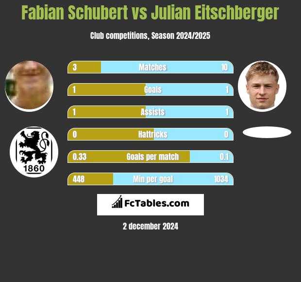 Fabian Schubert vs Julian Eitschberger h2h player stats