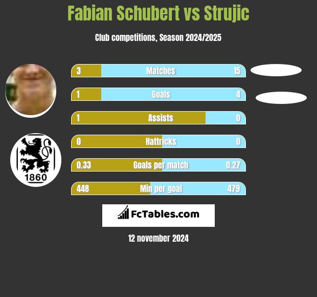 Fabian Schubert vs Strujic h2h player stats