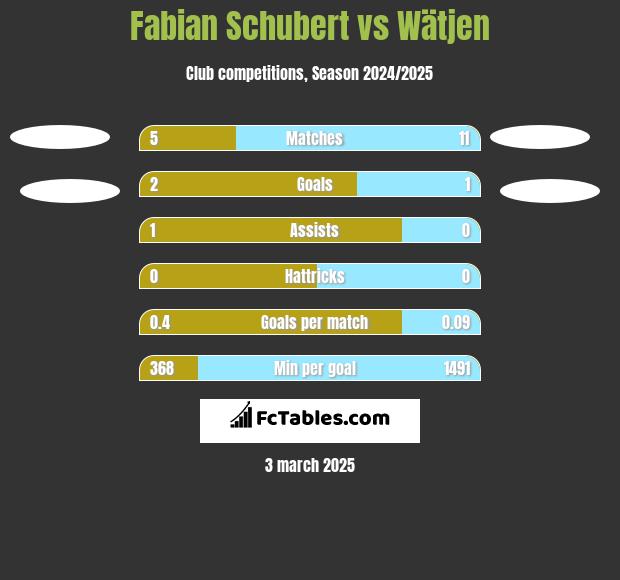 Fabian Schubert vs Wätjen h2h player stats