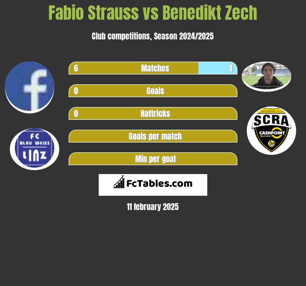 Fabio Strauss vs Benedikt Zech h2h player stats