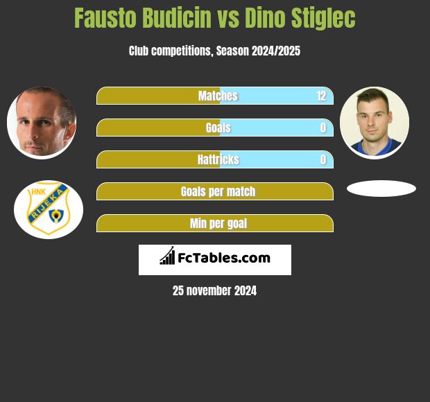 Fausto Budicin vs Dino Stiglec h2h player stats