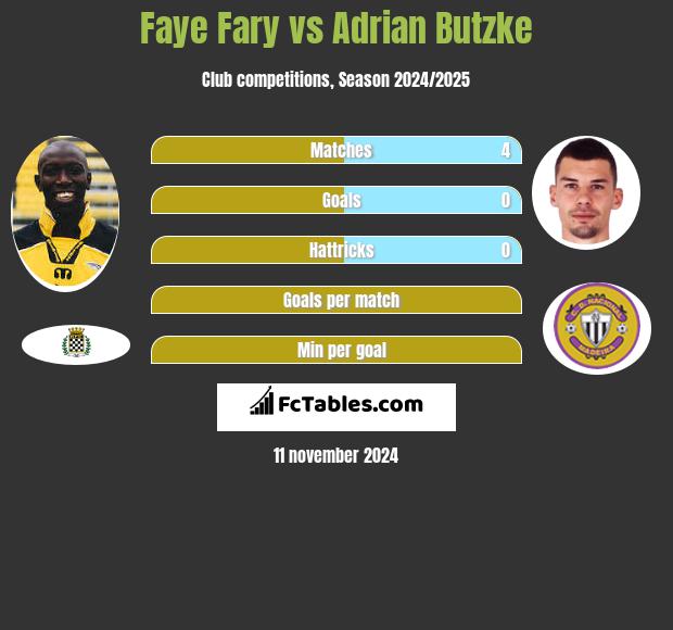 Faye Fary vs Adrian Butzke h2h player stats