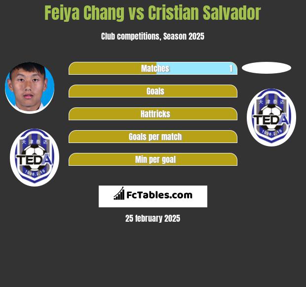 Feiya Chang vs Cristian Salvador h2h player stats