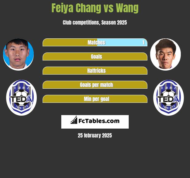 Feiya Chang vs Wang h2h player stats