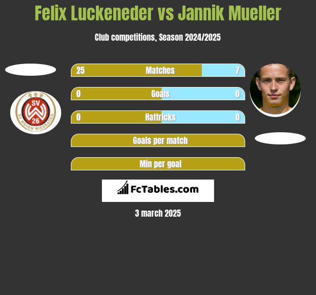 Felix Luckeneder vs Jannik Mueller h2h player stats