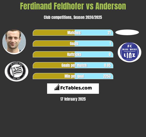 Ferdinand Feldhofer vs Anderson h2h player stats