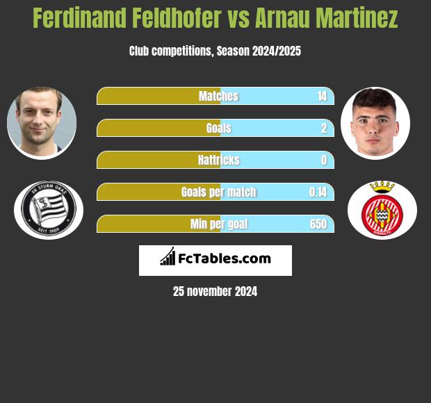 Ferdinand Feldhofer vs Arnau Martinez h2h player stats