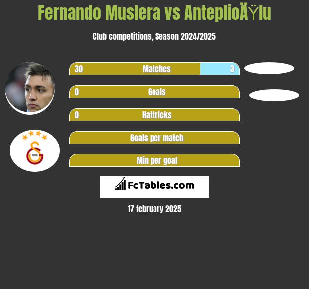 Fernando Muslera vs AnteplioÄŸlu h2h player stats