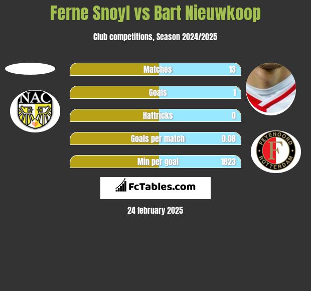 Ferne Snoyl vs Bart Nieuwkoop h2h player stats