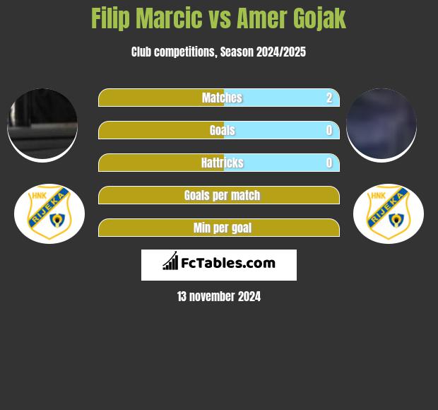 Filip Marcic vs Amer Gojak h2h player stats