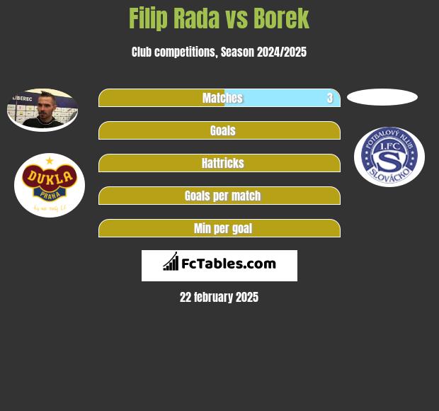 Filip Rada vs Borek h2h player stats