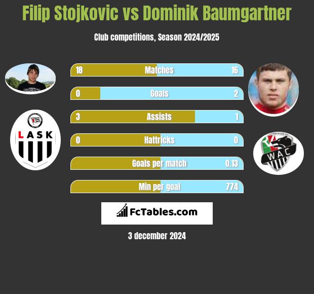 Filip Stojkovic vs Dominik Baumgartner h2h player stats