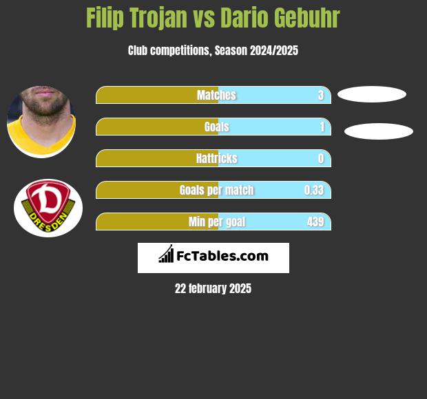 Filip Trojan vs Dario Gebuhr h2h player stats