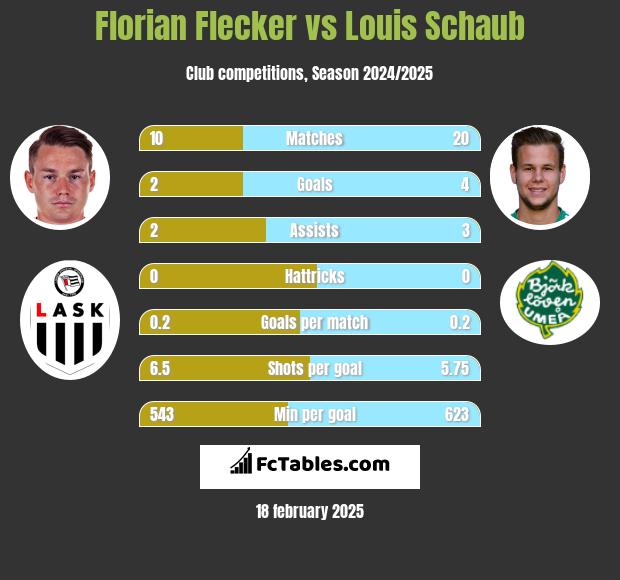 Florian Flecker vs Louis Schaub h2h player stats