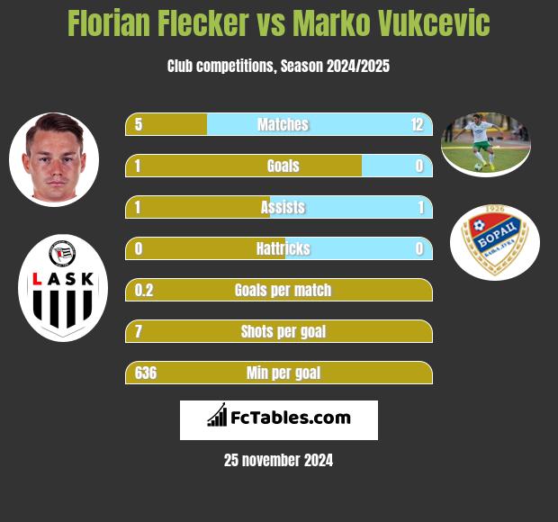 Florian Flecker vs Marko Vukcevic h2h player stats