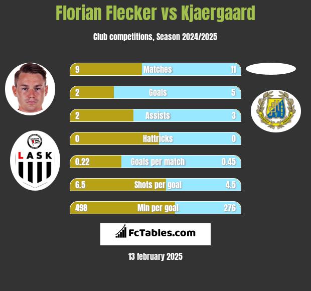 Florian Flecker vs Kjaergaard h2h player stats