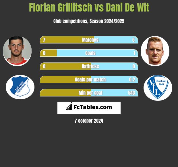 Florian Grillitsch vs Dani De Wit h2h player stats