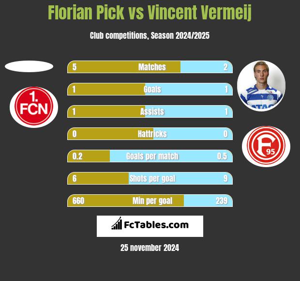 Florian Pick vs Vincent Vermeij h2h player stats