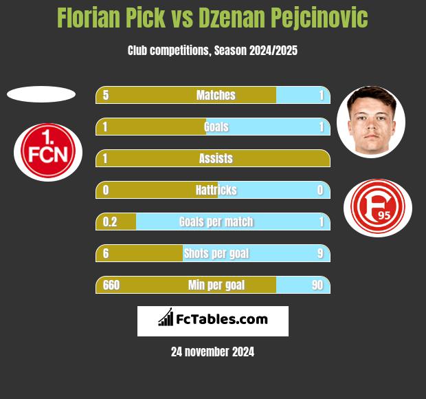 Florian Pick vs Dzenan Pejcinovic h2h player stats