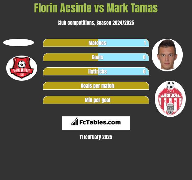 Florin Acsinte vs Mark Tamas h2h player stats