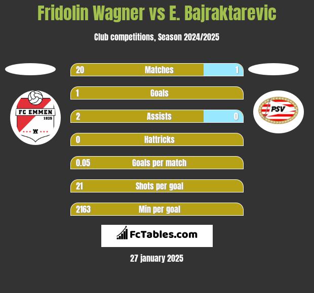 Fridolin Wagner vs E. Bajraktarevic h2h player stats