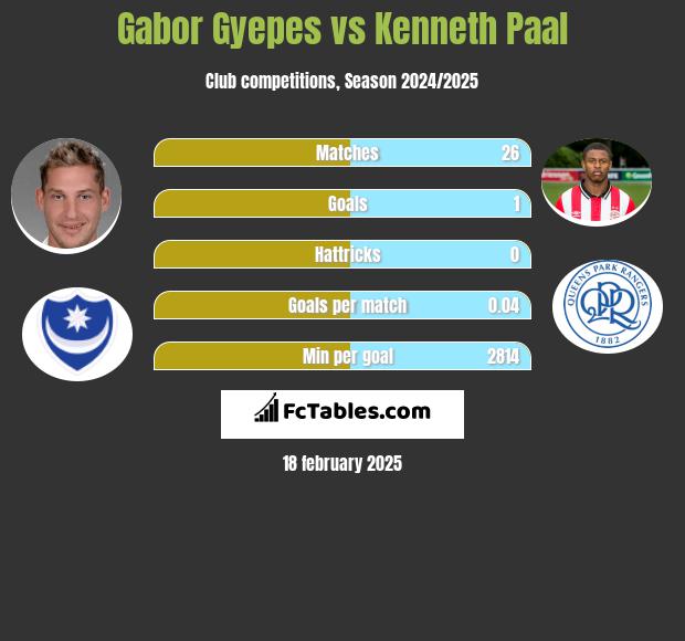 Gabor Gyepes vs Kenneth Paal h2h player stats