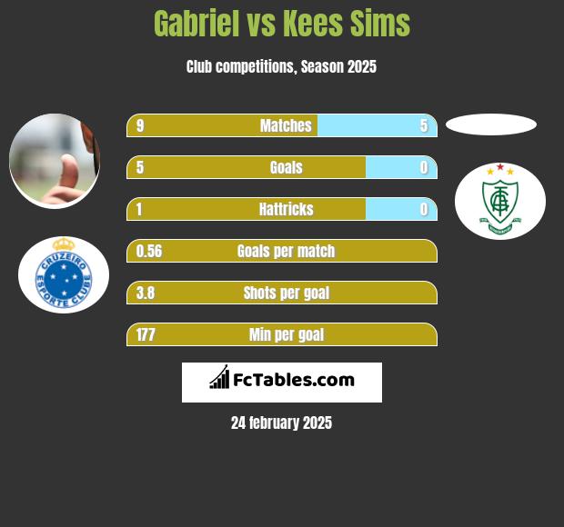 Gabriel vs Kees Sims h2h player stats