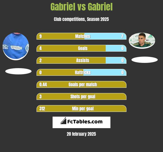 Gabriel vs Gabriel h2h player stats