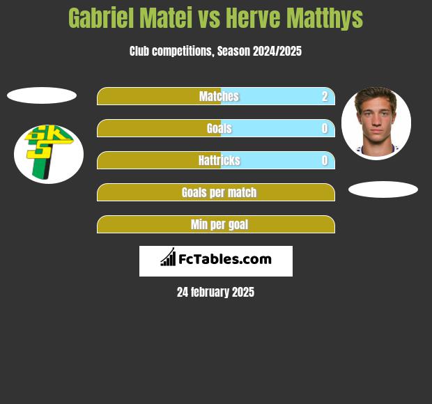 Gabriel Matei vs Herve Matthys h2h player stats