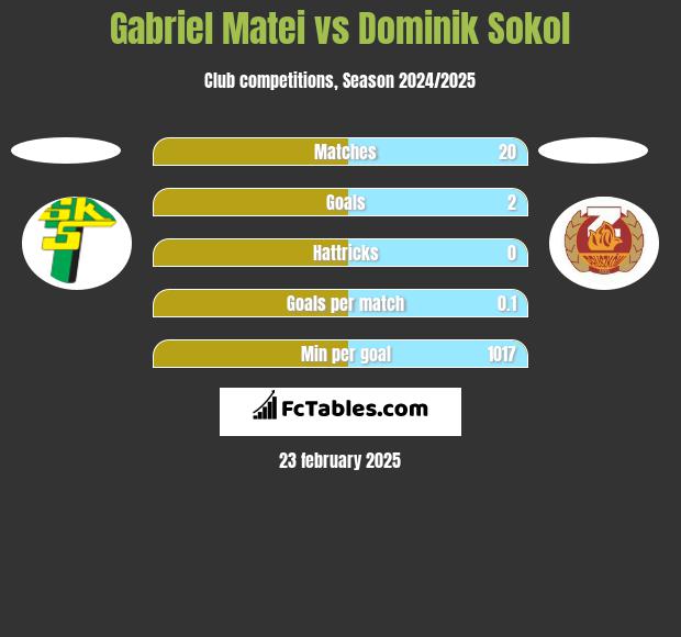 Gabriel Matei vs Dominik Sokol h2h player stats