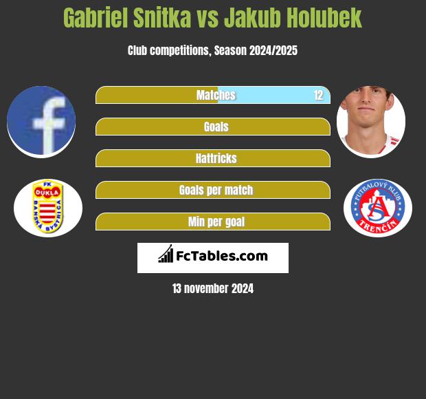 Gabriel Snitka vs Jakub Holubek h2h player stats