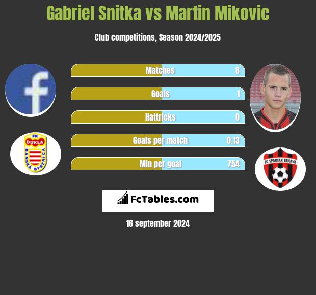 Gabriel Snitka vs Martin Mikovic h2h player stats