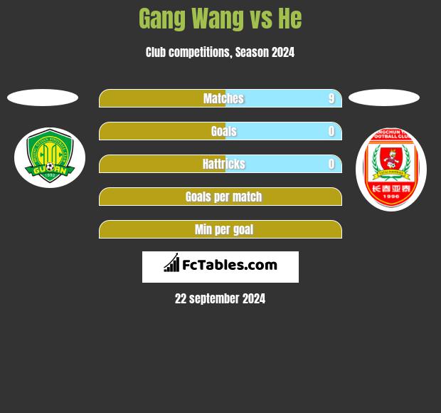 Gang Wang vs He h2h player stats