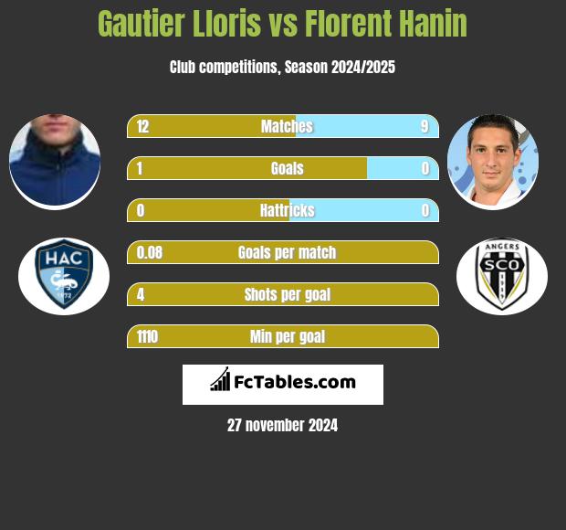 Gautier Lloris vs Florent Hanin h2h player stats