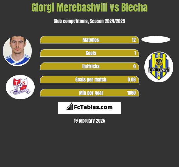 Giorgi Merebashvili vs Blecha h2h player stats