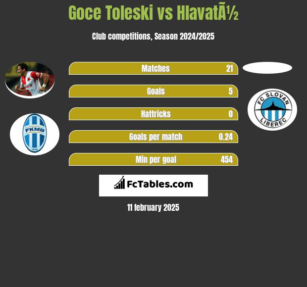 Goce Toleski vs HlavatÃ½ h2h player stats