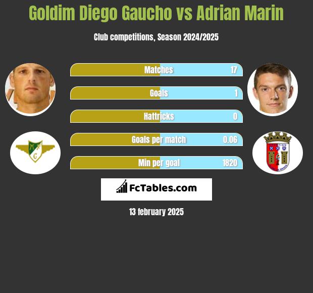 Goldim Diego Gaucho vs Adrian Marin h2h player stats