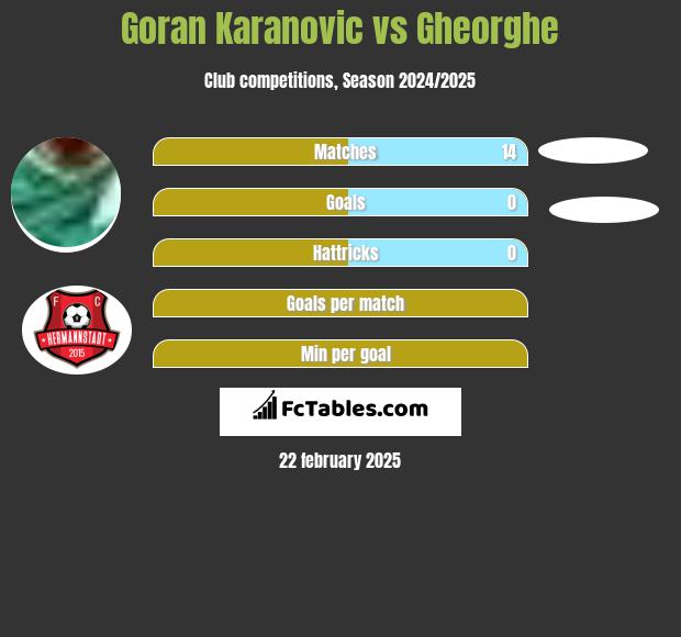 Goran Karanovic vs Gheorghe h2h player stats