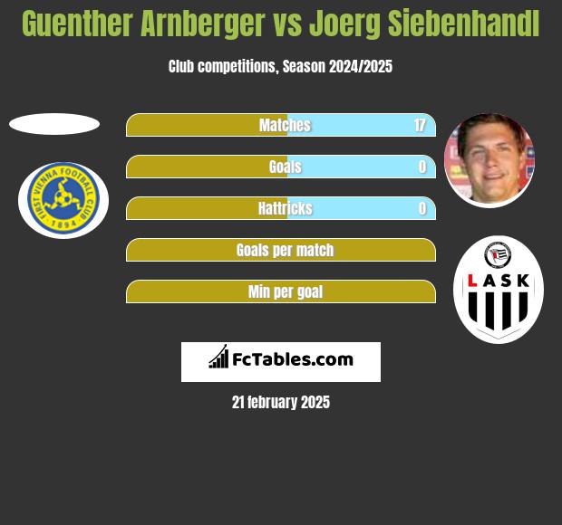 Guenther Arnberger vs Joerg Siebenhandl h2h player stats