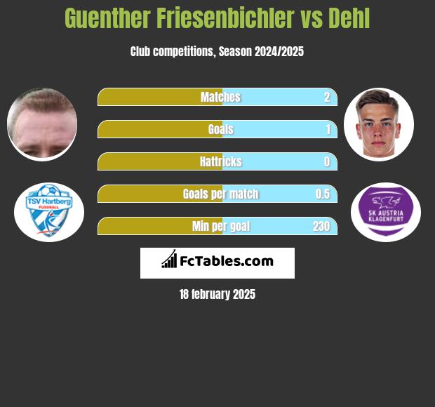 Guenther Friesenbichler vs Dehl h2h player stats