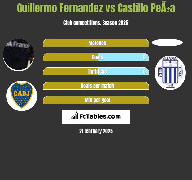 Guillermo Fernandez vs Castillo PeÃ±a h2h player stats