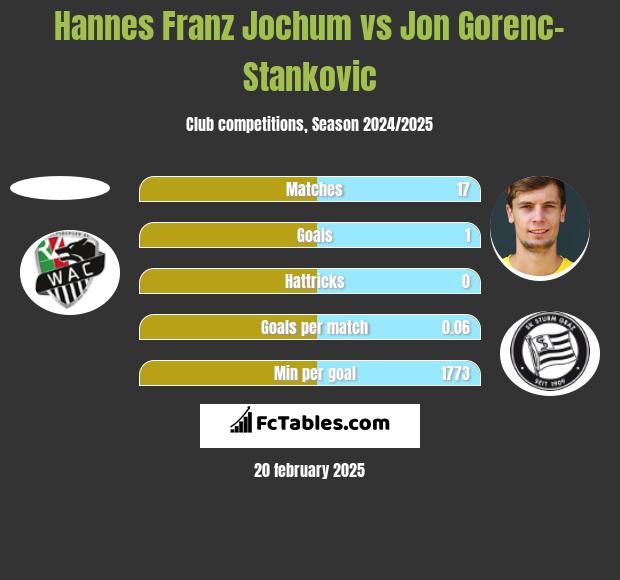 Hannes Franz Jochum vs Jon Gorenc-Stankovic h2h player stats