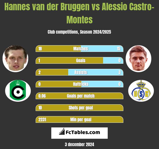 Hannes van der Bruggen vs Alessio Castro-Montes h2h player stats