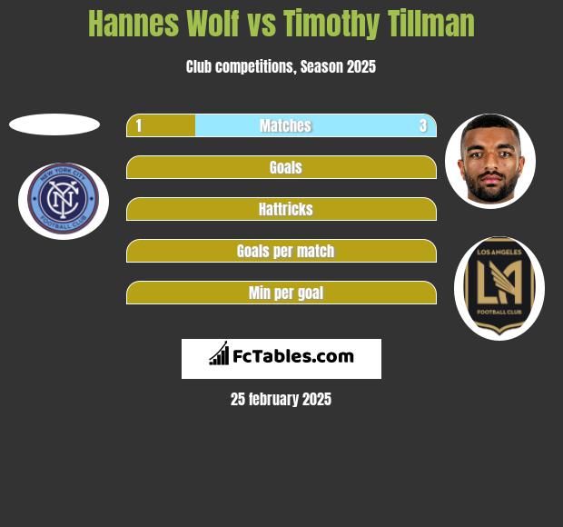 Hannes Wolf vs Timothy Tillman h2h player stats