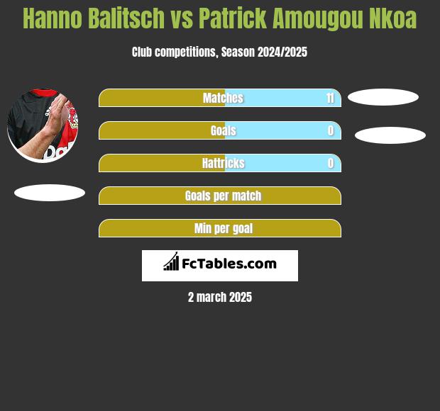 Hanno Balitsch vs Patrick Amougou Nkoa h2h player stats