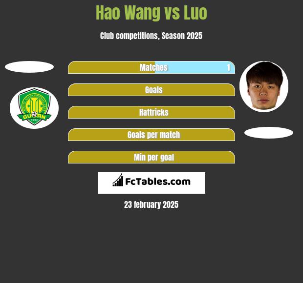 Hao Wang vs Luo h2h player stats